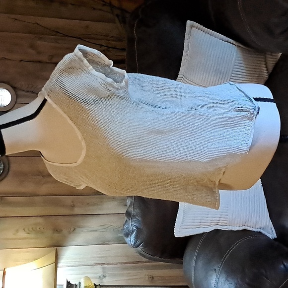 Ralph Lauren Women Black Label Beige Sleeveless Linen/Silk Blend Loose Knit M - Picture 3 of 12